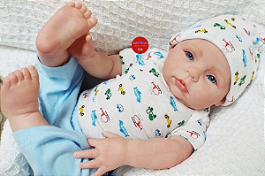 Bebê Reborn Menino Honey 51 Cm Olhos Abertos Bebê Super Realista Promoção Imperdível