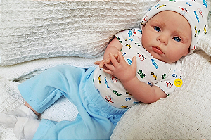 Bebê Reborn Menino Honey 51 Cm Olhos Abertos Bebê Super Realista Promoção Imperdível