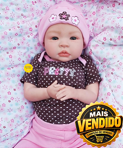 Bebê Reborn Menina Shyann 43 Cm Olhos Abertos Parece De Verdade Acompanha Enxoval Super Promoção