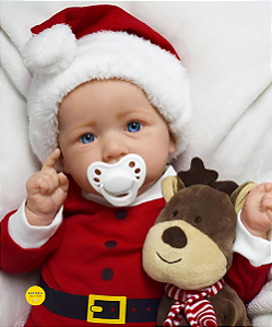 Bebê Reborn Menina Saskia 52 Cm Olhos Abertos Corpo Vinil Siliconado Lindo Presente de Natal
