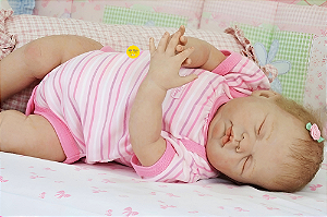 Bebê Reborn Menina Sugar 51 Cm Olhos Fechados Bebê Muito Fofa E Linda Acompanha Enxoval