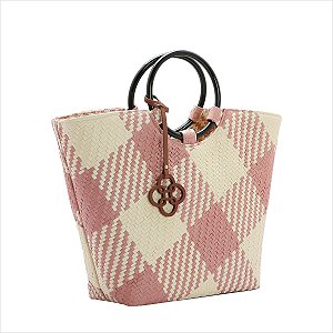 Bolsa feminina - Alça de mão - Palha - Rosa - Chenson 3184579