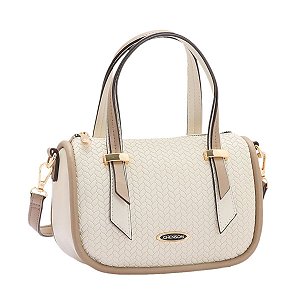 Bolsa feminina - Alça de mão - Duo color - Off White - Chenson 3484391