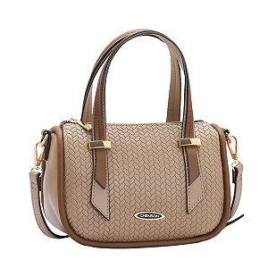 Bolsa feminina - Alça de mão - Duo color - Natural - Chenson 3484391