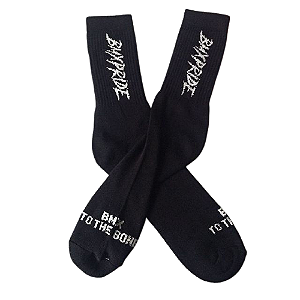 MEIA CANO ALTO BMXPRIDE LOGO PRETO