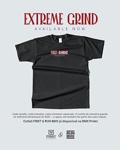CAMISETA RUN BMX X FIRST BMX PRETO EXTREME GRIND - GG