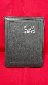 BZ-16 BÍBLIA C/ HINÁRIO GRANDE, CAPA RECOURO, ÍNDICE, ZIPER