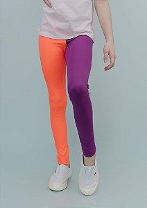 Legging Infantil Duo Roxa e Laranja