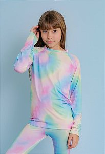 T-shirt Infantil Oceanic Eco Tie Dye Manga Longa Com Proteção UV