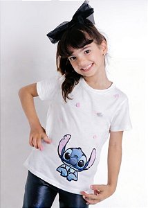 T-shirt Infantil Manga Curta Stitch