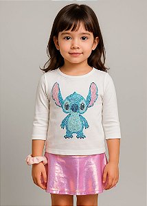 Manga 3/4 Infantil Stitch