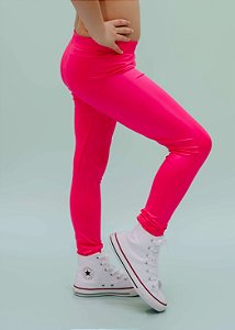 Legging Infantil de Couro Rosa Pink