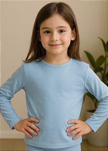 Manga Longa Infantil Quentinha Azul Bebê