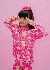 Moletom Infantil Lilás Estampa Coração