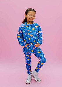 Conjunto Moletom Azul Estampa Estrela