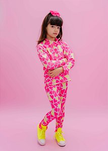 Conjunto Moletom Lilás Estampa Coração