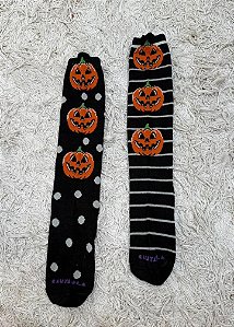 Par de Meias Halloween Abóbora