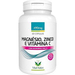 Magnésio + Zinco + Vitamina C + Colágeno tipo 2 - Vital Natus
