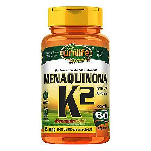 Vitamina K2 Menaquinona - Unilife 60 cápsulas