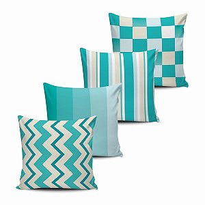 Conjunto 4 Almofadas Decorativas Geometricas Tyfani 45x45 com enchimento