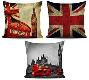 Conjunto 3 Almofadas Londres 45x45cm