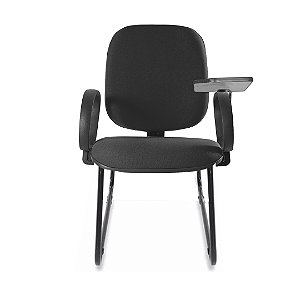 Cadeira Universitária Diretor Sky Lâmina de Aço Braço Gota Escamoteável sem Porta Livros - Tecido J. Serrano - Canhota