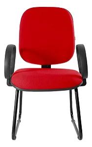 Cadeira Diretor Fixa Pé Sky com Braço Corsa - Tecido J. Serrano