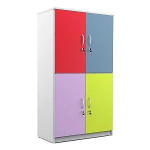 Armário Colorido com 4 Portas – Organização e Segurança