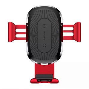 SUPORTE CARREGADOR INDUÇÃO BASEUS GRAVITY WIRELESS VERMELHO