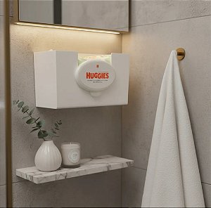 Porta Lenço Umedecido em Acrílico BRANCO