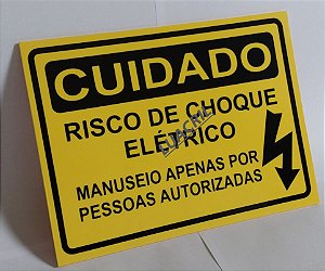 PLACA RISCO DE CHOQUE ELÉTRICO (15x10cm)
