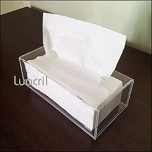 Caixa Dispenser Papel Toalha Interfolha em Acrílico TRANSPARENTE - 10cm Altura