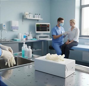 Dispenser para Luvas Descartáveis em Acrílco Branco