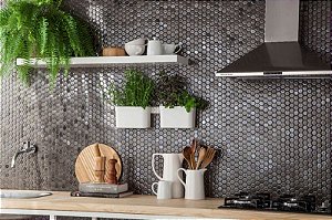 Pastilha de Porcelana Hexagonal - M-12257 - Inox
