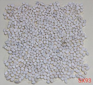 Mosaico Seixo SX93 Pedra Branco Pequeno Fosco 30,5x30,5cm Glass Mosaic