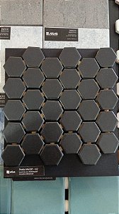 Pastilha de Porcelana Hexagonal - M-4337 - Preto Acetinado