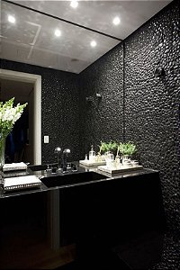 Seixo Telado Preto - 30x30 cm