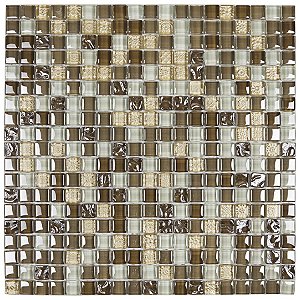 Pastilha GG13 30x30cm Bege Glass Mosaic
