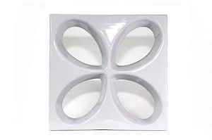 Cobogó de Louça - Safira- Branco com Brilho - 29,5x29,5x7,5cm - Cerâmica Martins