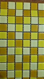 Pastilha de Vidro Cristal -  Mix - 09 Amarela e Bege