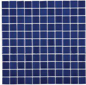 Pastilha Cristal Azul Escuro - K2505 - 30x30cm - Glass Mosaic