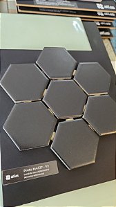 Pastilha de Porcelana Atlas Hexagonal - Preto Acetinado - M4337 - Atlas