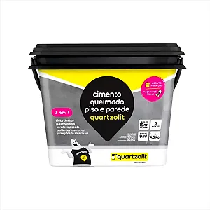Cimento Queimado Piso e Parede - Cinza Escuro - Balde de 4,5 kg - Quartzolit