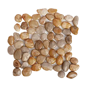 Seixo Grande Polido Amarelo - 30x30 cm - SX100 - Glass Mosaic