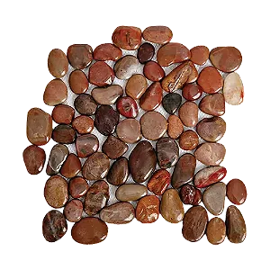 Seixo Grande Polido Vermelho/Marrom - 30x30 cm - SX101 - Glass Mosaic