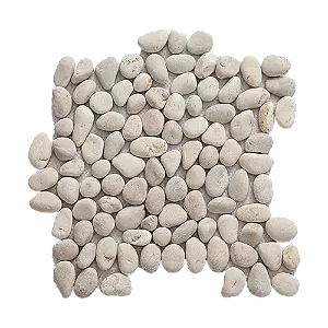 Seixo Grande Polido Branco - 30,5x30,5cm - SX298 - Glass Mosaic
