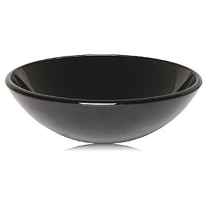 Cuba de Vidro - CGM-06 - Redondo - Esmaltado - Preto - Glass Mosaic