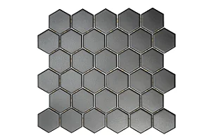 Pastilha de Porcelana Hexagonal 5x5 cm - M-4337 - Preto Acetinado