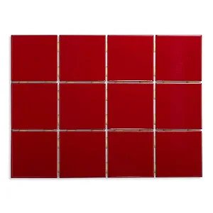 Pastilha Cerâmica 10 x 10 - Vermelho - 1400 - Srufaldi