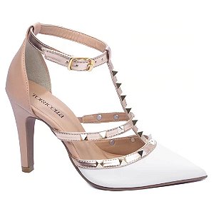 Scarpin Branco Rose Cobre Feminino 65054F